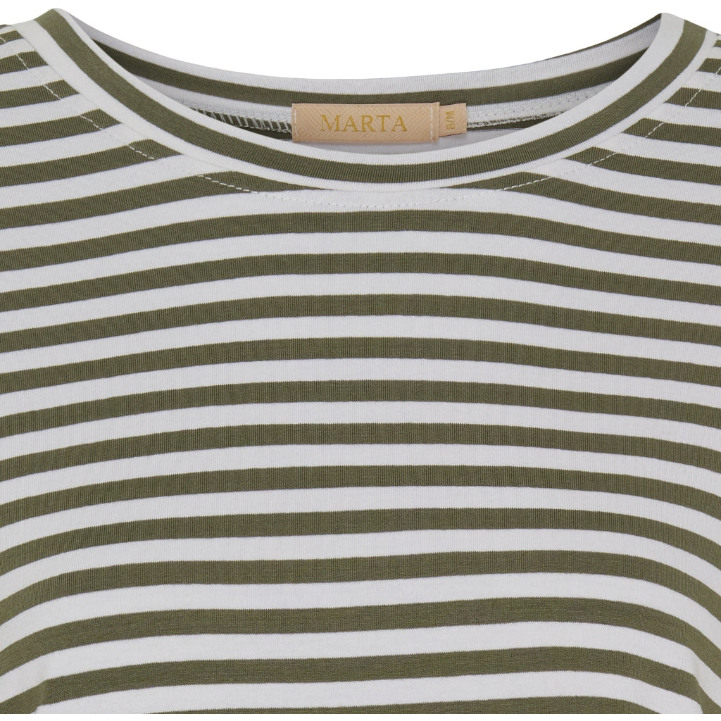 MARTA DU CHATEAU Marta Du Chateau dame t-shirt 85356 Restudsalg White/Military Stripe