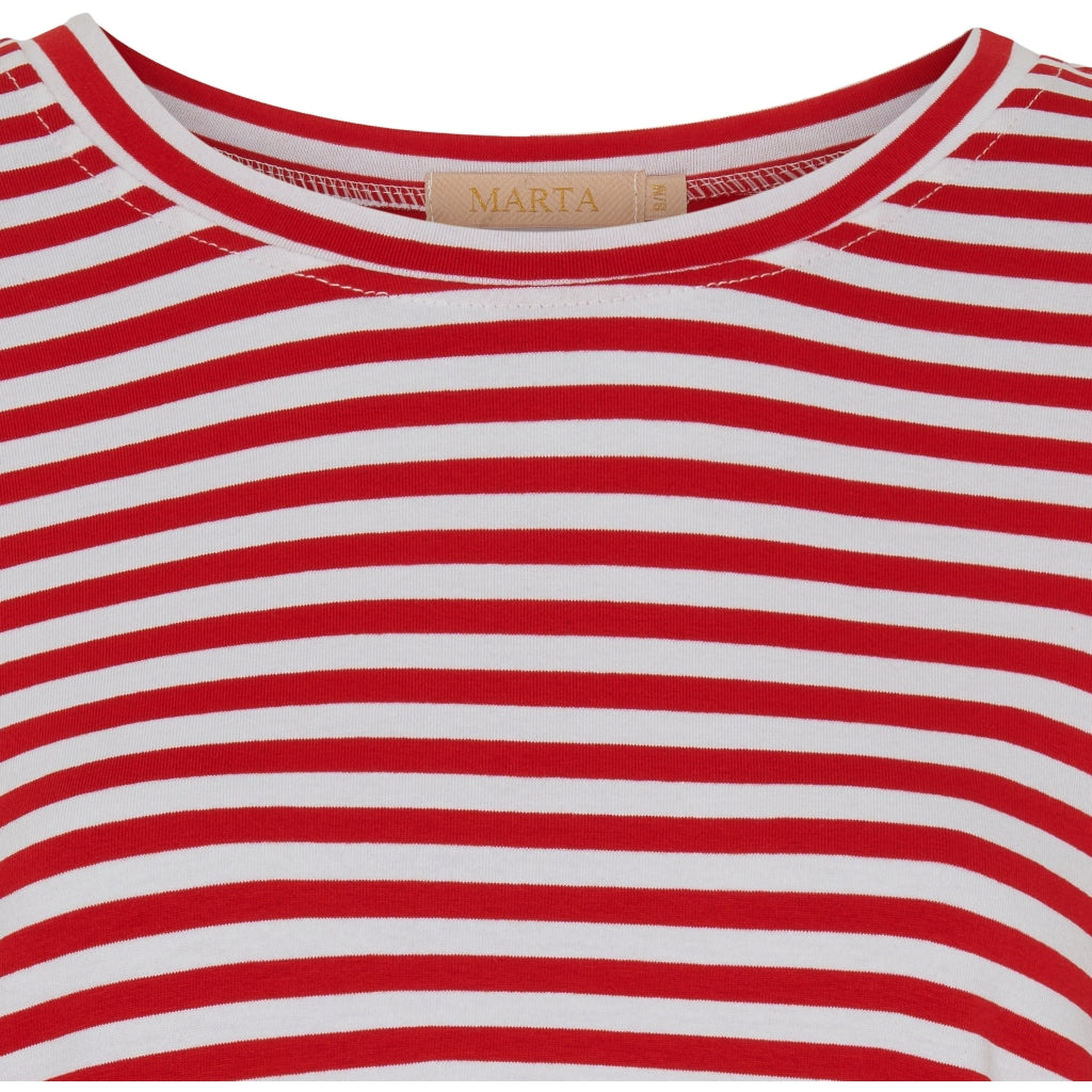 MARTA DU CHATEAU Marta Du Chateau dame t-shirt 85356 Restudsalg White/Rosso Stripe