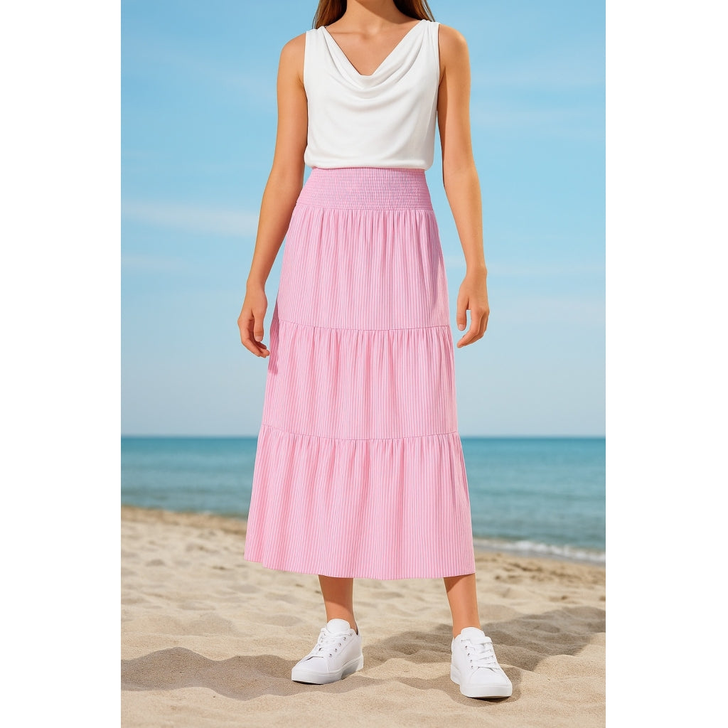 MARTA DU CHATEAU Marta Du Chateau teen nederdel MDCJOSEFINA 5849 teen Skirt 1487PrintFuxiaStripe