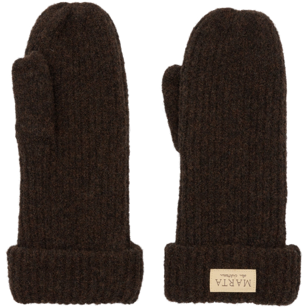 MARTA DU CHATEAU Marta Knit Mitten Gloves Brown