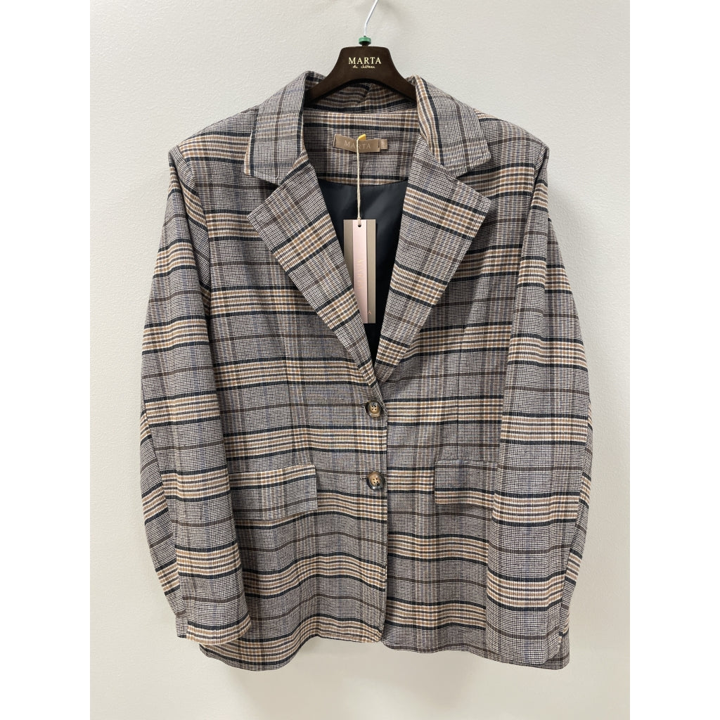 MARTA DU CHATEAU Marta du Chateau Dame Blazer MdcSenna 8870 Blazer Camel Print