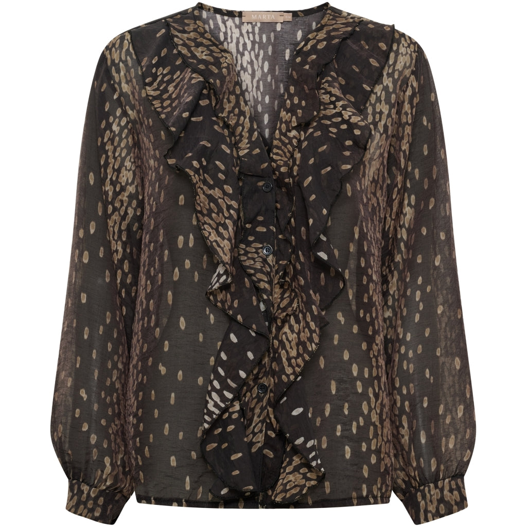 MARTA DU CHATEAU Marta du Chateau Dame Bluse MdcPistacia 8775 Blouse Black6016vpa