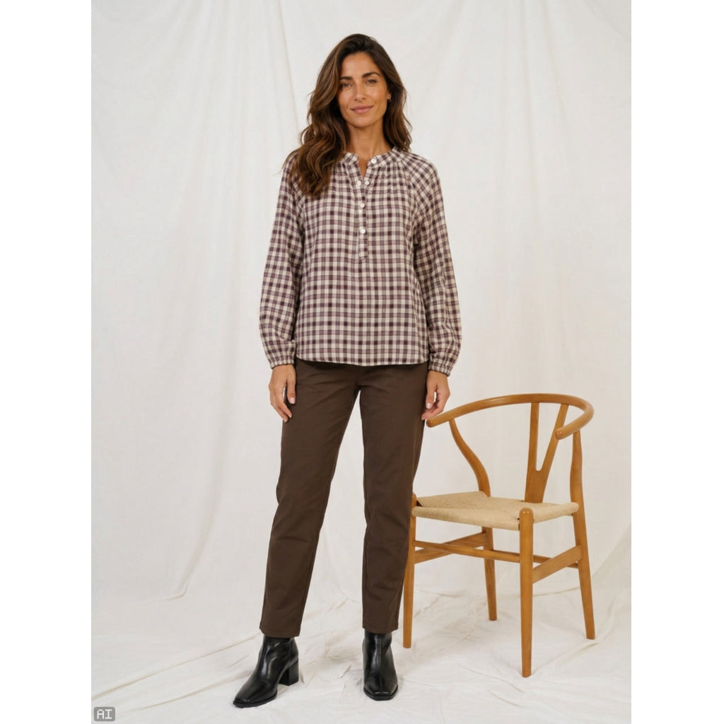 MARTA DU CHATEAU Marta du Chateau Dame Bluse MdcZephyr 8787 Blouse Bordeaux5