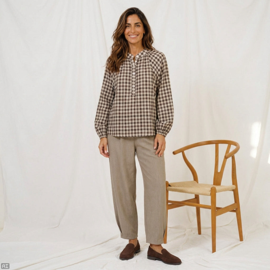 MARTA DU CHATEAU Marta du Chateau Dame Bluse MdcZephyr 8787 Blouse Brown6