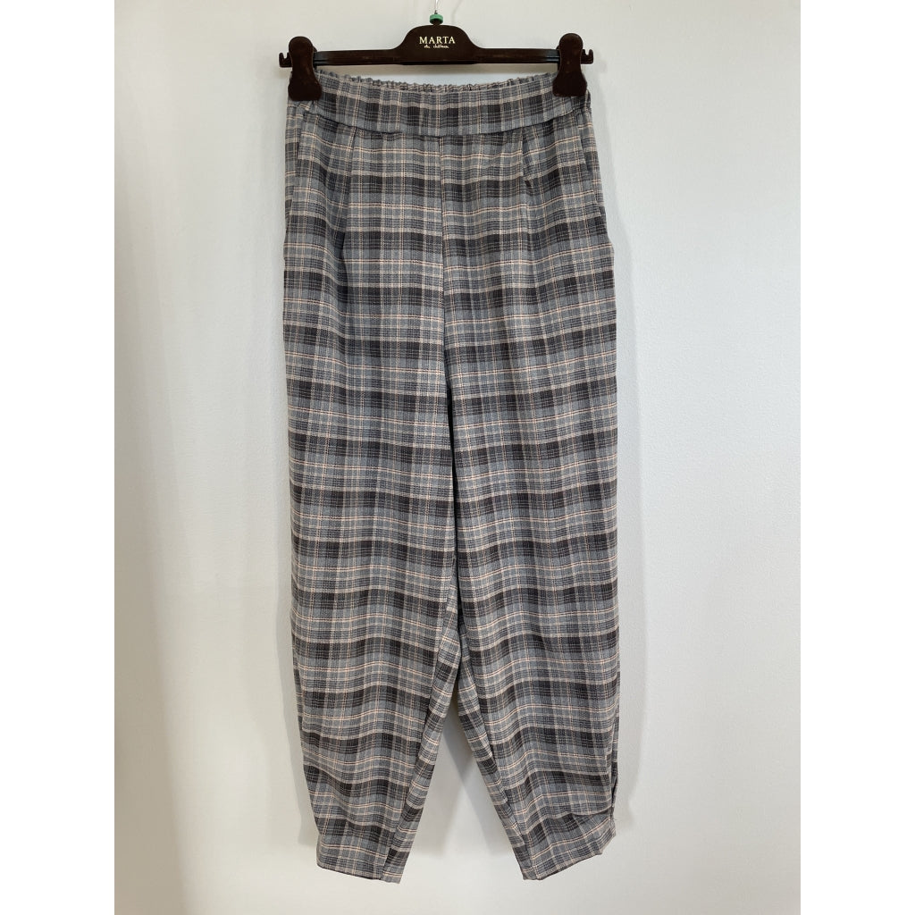 MARTA DU CHATEAU Marta du Chateau Dame Bukser MdcAmulet 56172M Check Pant Grey