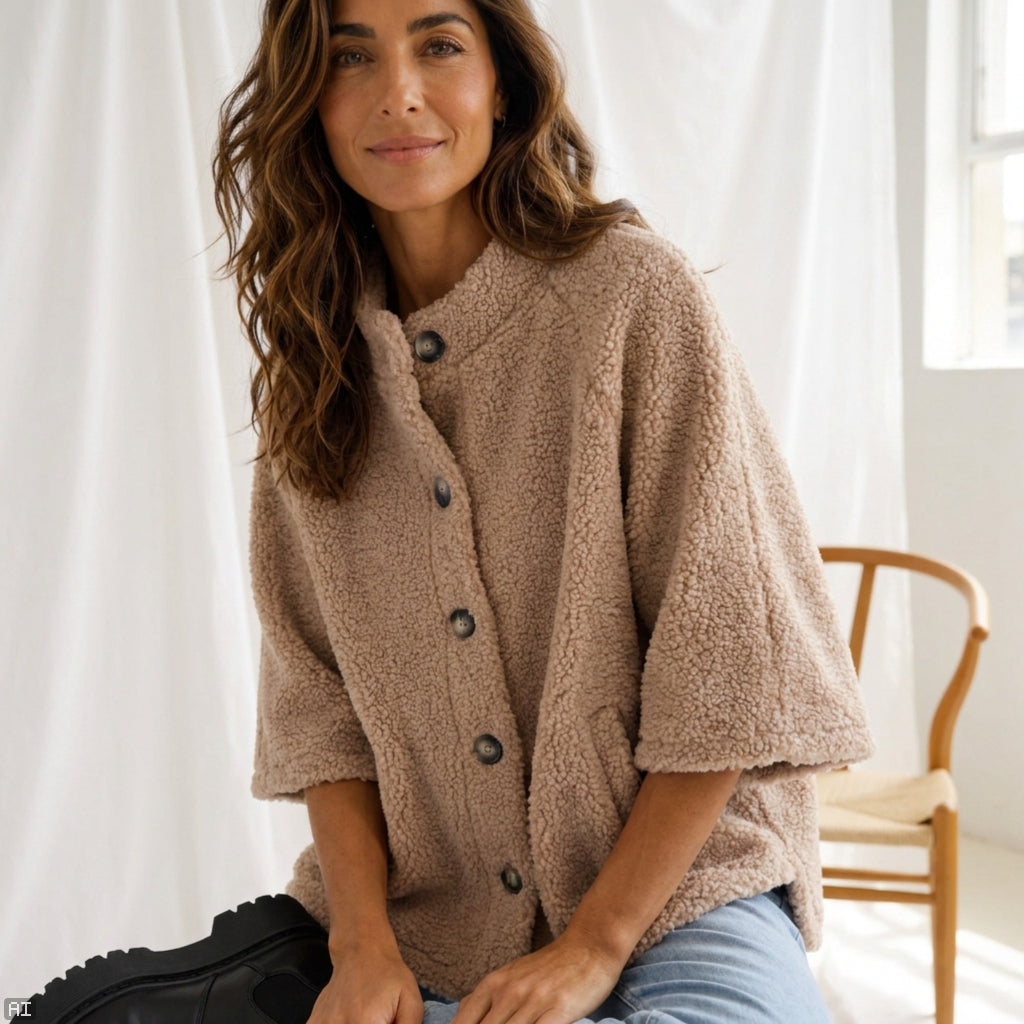 MARTA DU CHATEAU Marta du Chateau Dame Jakke MdcValencia 248370Teddy Jacket Crema12