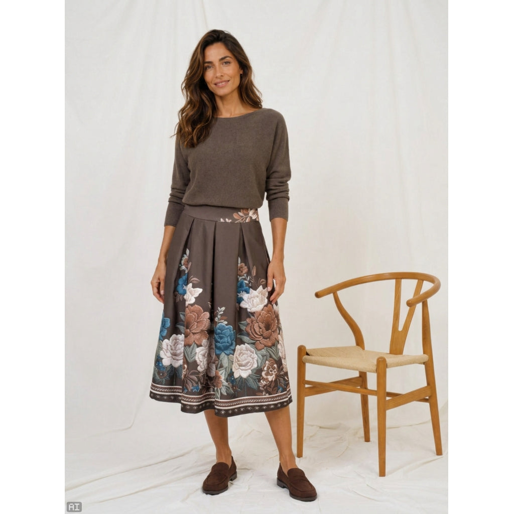 MARTA DU CHATEAU Marta du Chateau Dame Nederdel MdcTarella 4911A Skirt Moro Flower