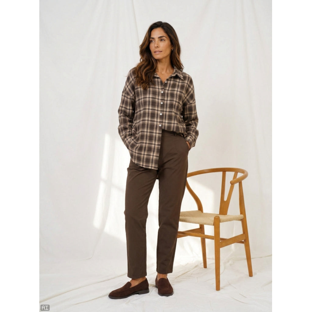 MARTA DU CHATEAU Marta du Chateau Dame Skjorte MdcCloud 92050 Shirt Brown