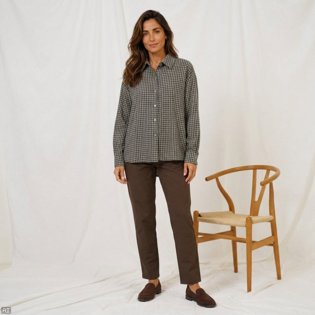 MARTA DU CHATEAU Marta du Chateau Dame Skjorte MdcThalassa 8944 Shirt Fango