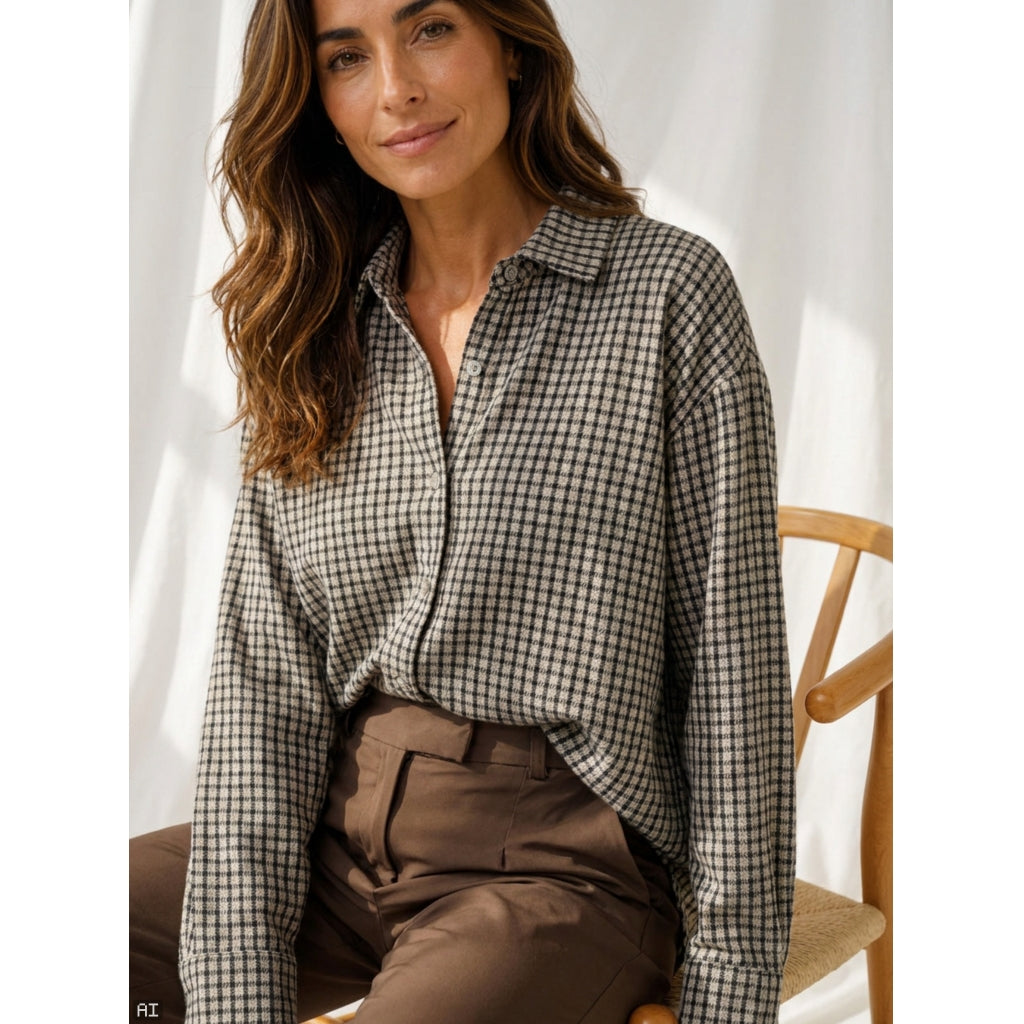 MARTA DU CHATEAU Marta du Chateau Dame Skjorte MdcThalassa 8944 Shirt Fango