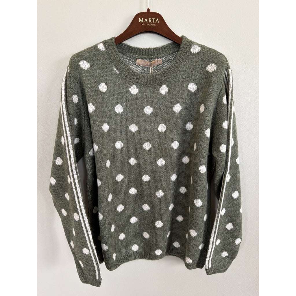 MARTA DU CHATEAU Marta du Chateau Dame Strik MdcBellora 9730 Knit Military/Beige