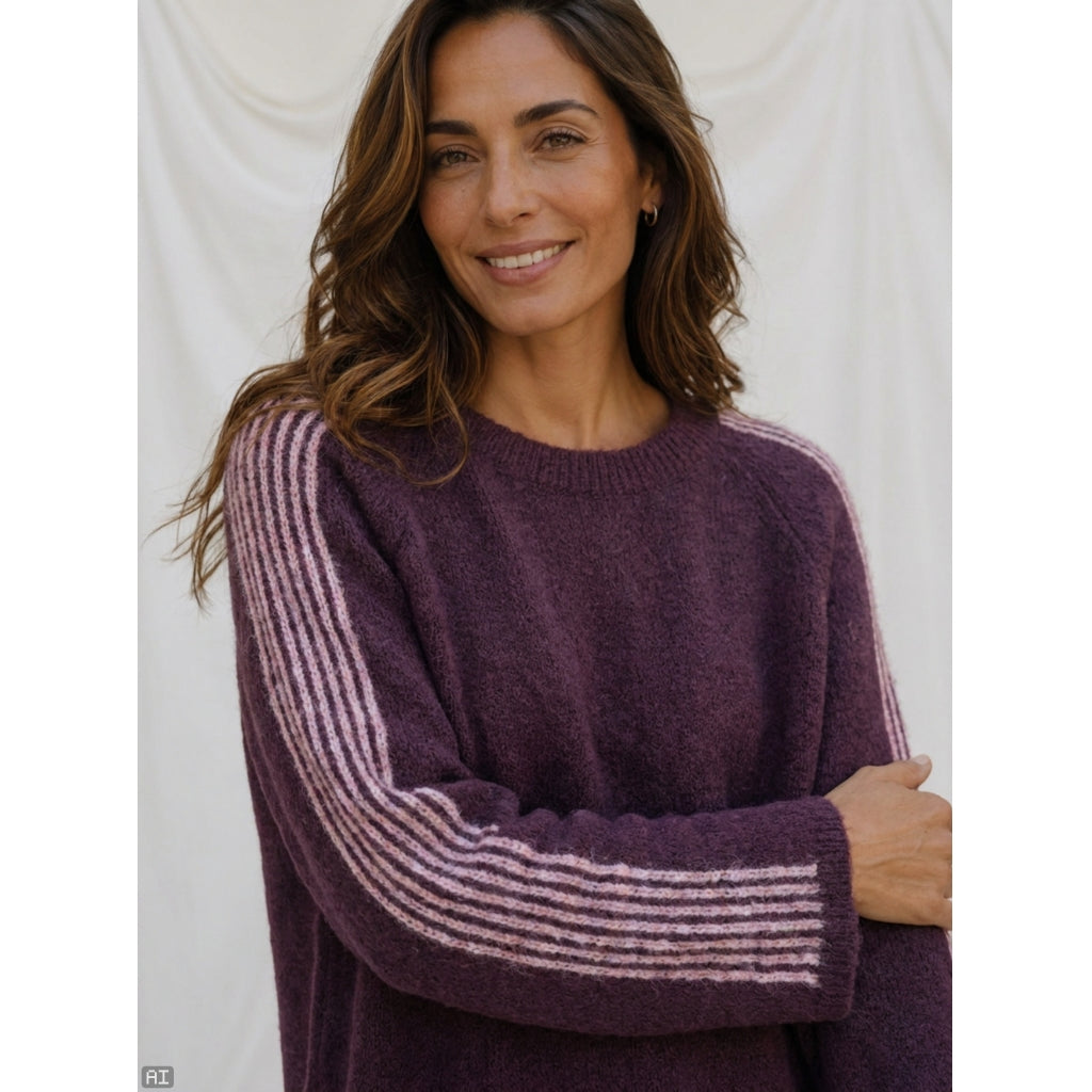 MARTA DU CHATEAU Marta du Chateau Dame Strik MdcVelora 8153- Knit Bordeaux039/Rose036