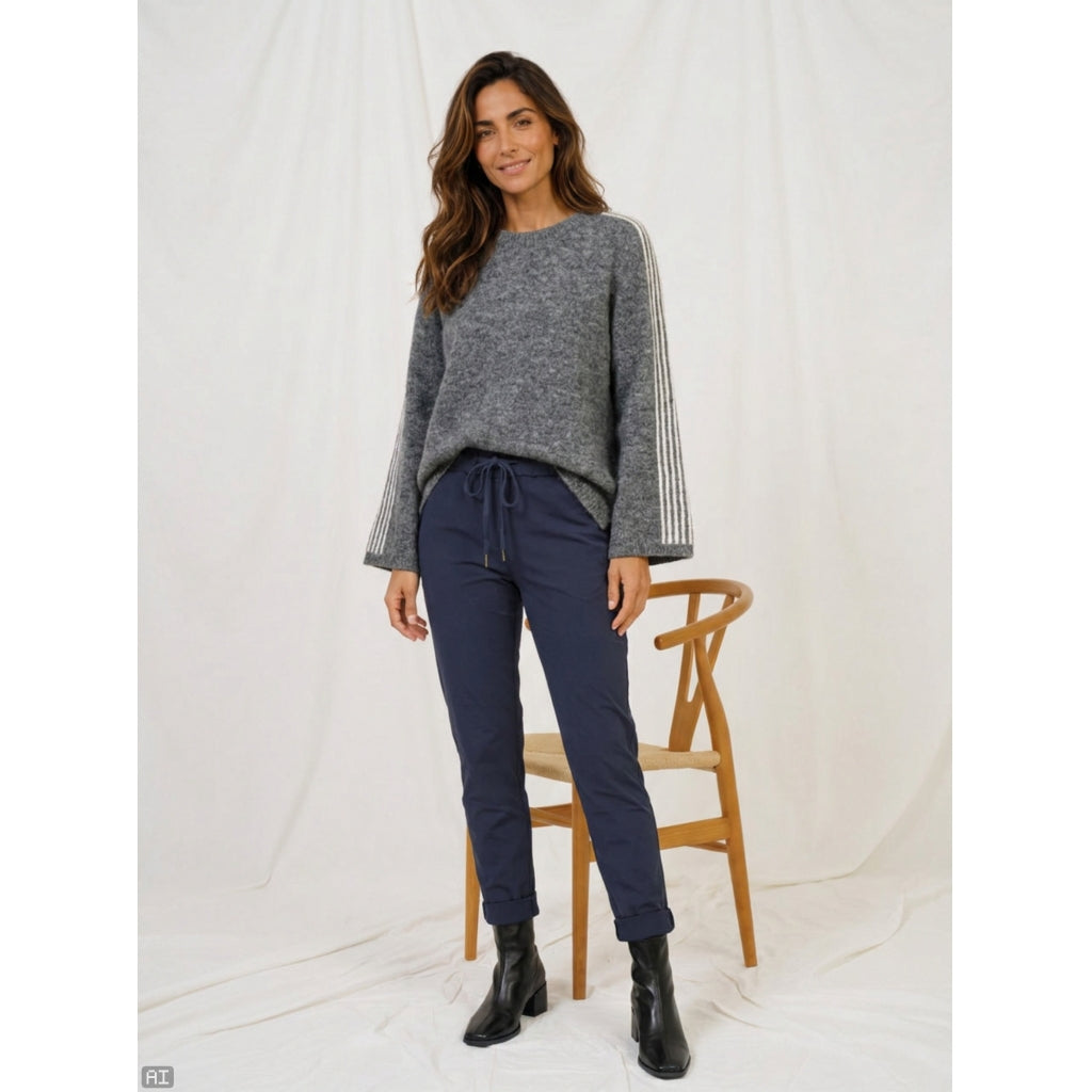MARTA DU CHATEAU Marta du Chateau Dame Strik MdcVelora 8153- Knit Grigio004/Beige001
