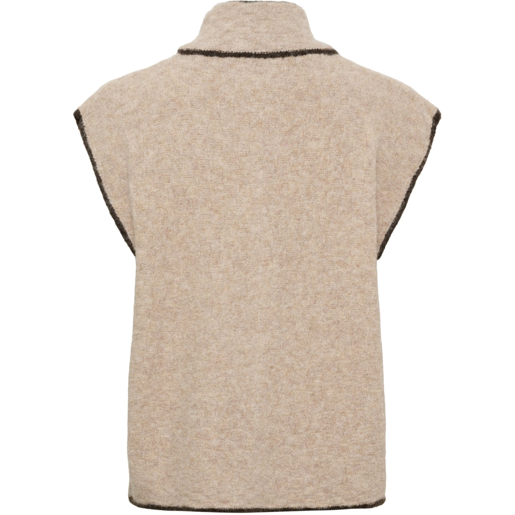 MARTA DU CHATEAU Marta du Chateau Dame Vest MdcNalina 9985 Knit Vest Camel