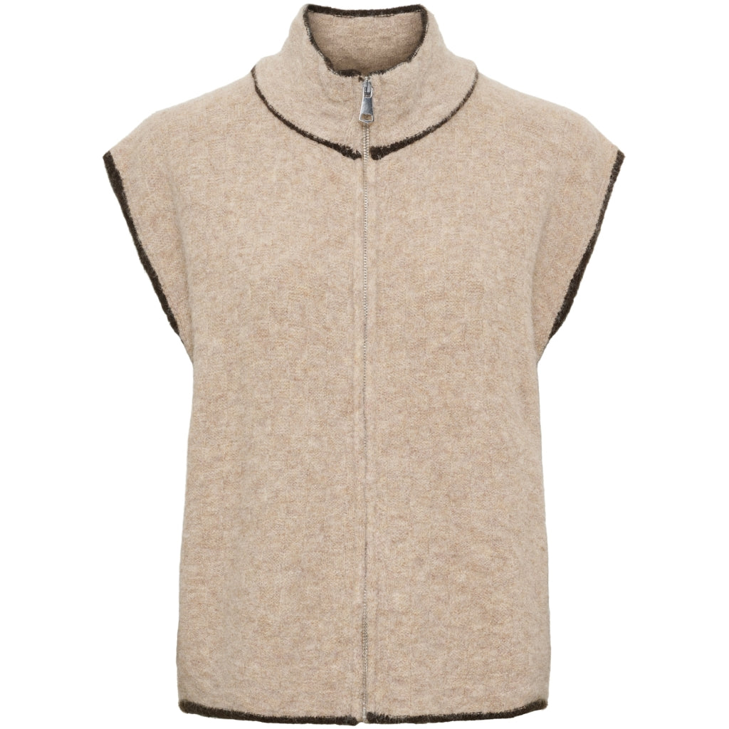MARTA DU CHATEAU Marta du Chateau Dame Vest MdcNalina 9985 Knit Vest Camel