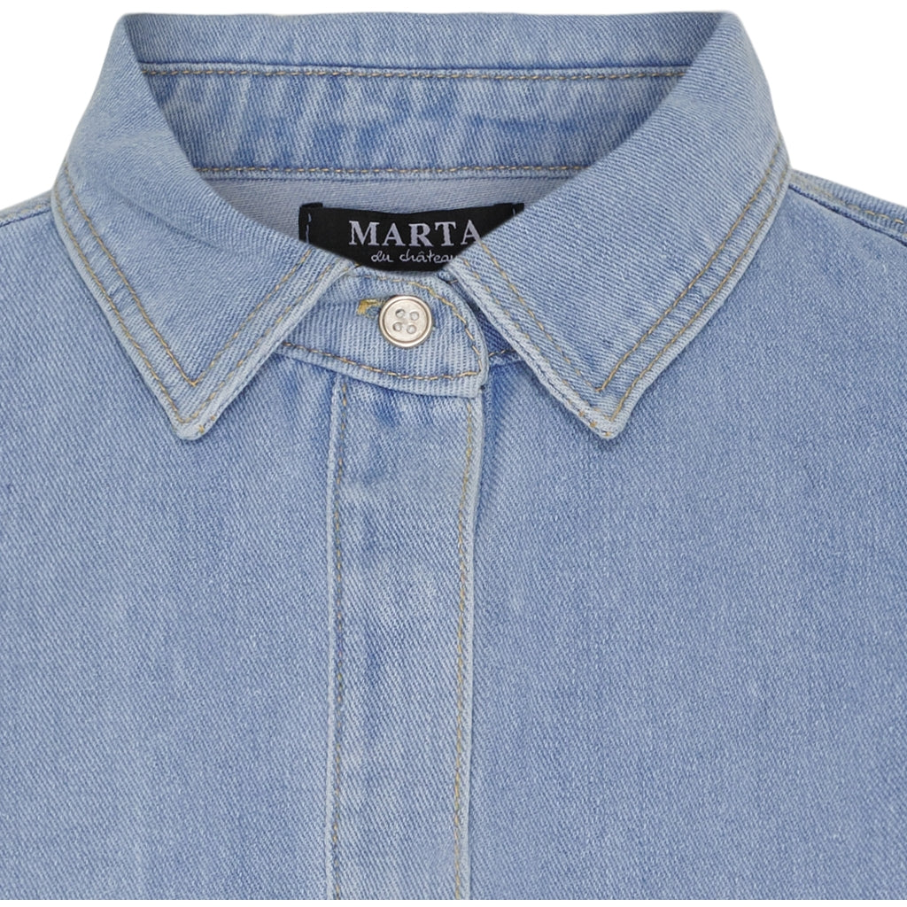 MARTA DU CHATEAU Marta du Chateau dame Denim Skjorte MDC-203-8218 Shirt Blue Denim