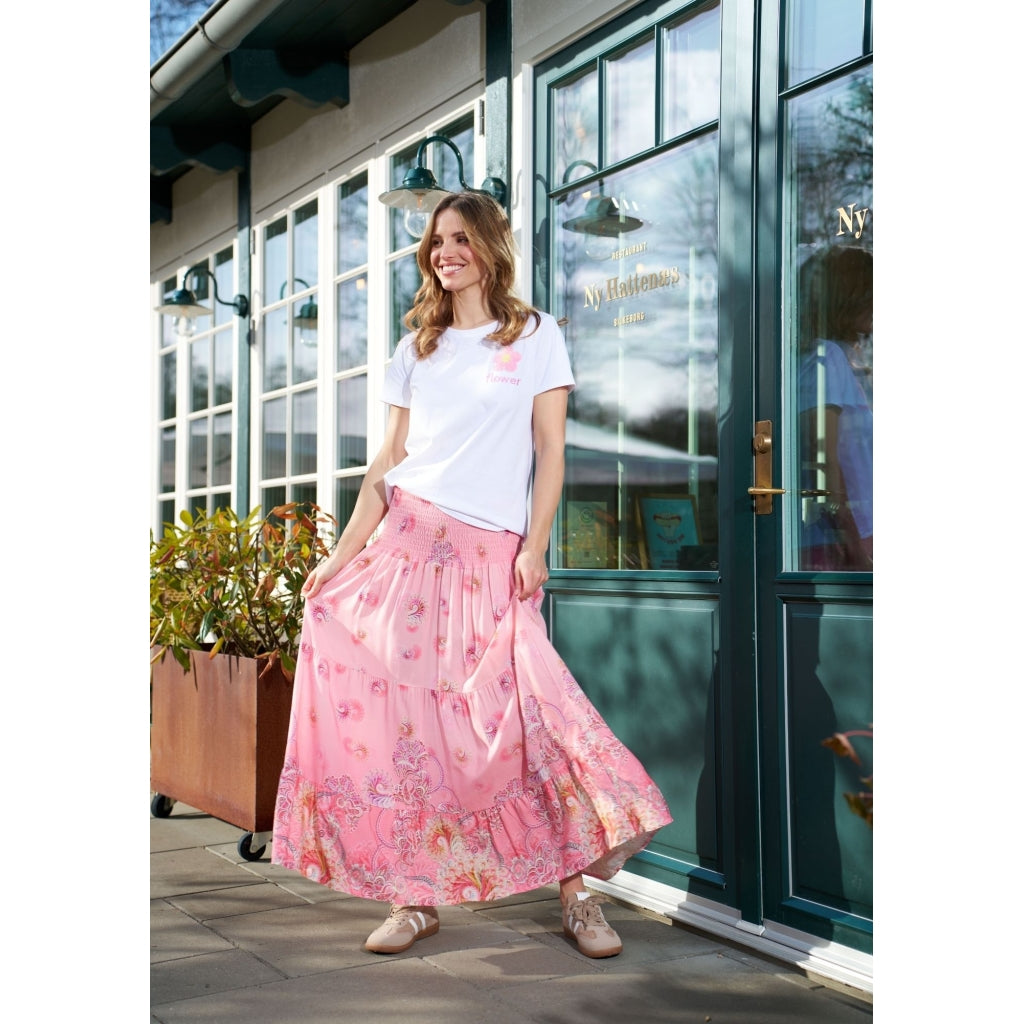 MARTA DU CHATEAU Marta du Chateau dame T-Shirt MdcAvella 84275-Flower T-shirt White/Pink