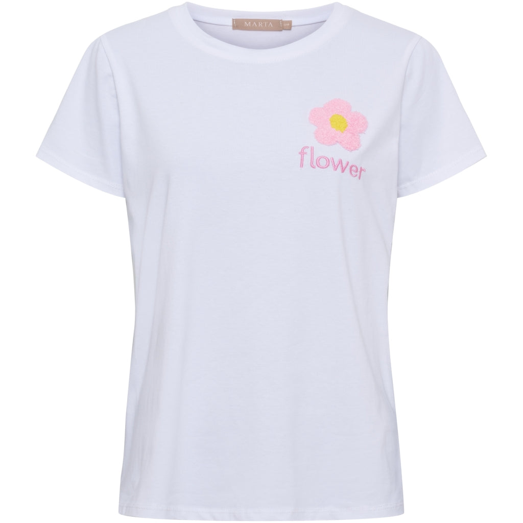 MARTA DU CHATEAU Marta du Chateau dame T-Shirt MdcAvella 84275-Flower T-shirt White/Pink