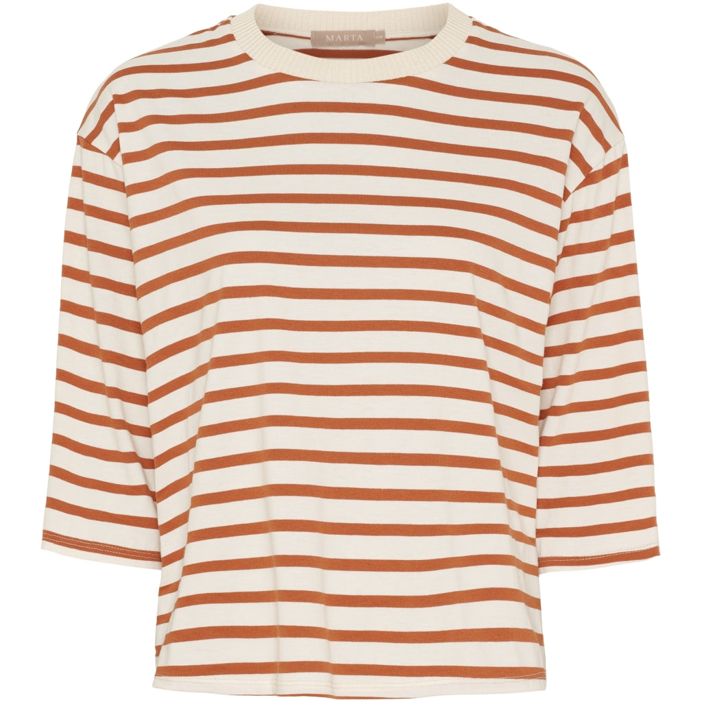MARTA DU CHATEAU Marta du Chateau dame T-Shirt MdcBrooklyn 58351 T-shirt Beige/Rust