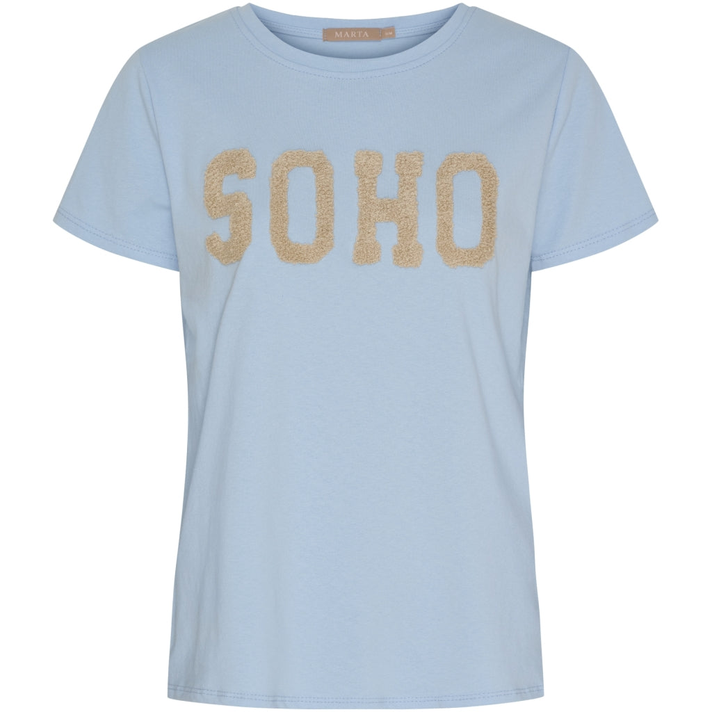 MARTA DU CHATEAU Marta du Chateau dame T-Shirt MdcHerdis 84275 T-shirt Celeste Light/Beige