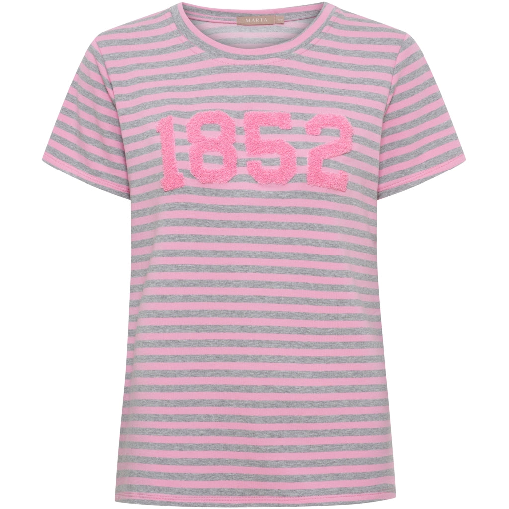 MARTA DU CHATEAU Marta du Chateau dame T-Shirt MdcHertha 84275-1852S T-shirt Pink/Grey