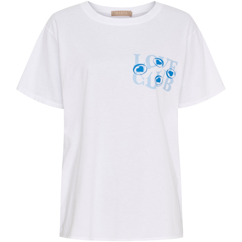 MARTA DU CHATEAU Marta du Chateau dame T-shirt MdcInge -0532 T-shirt White/Azzuro