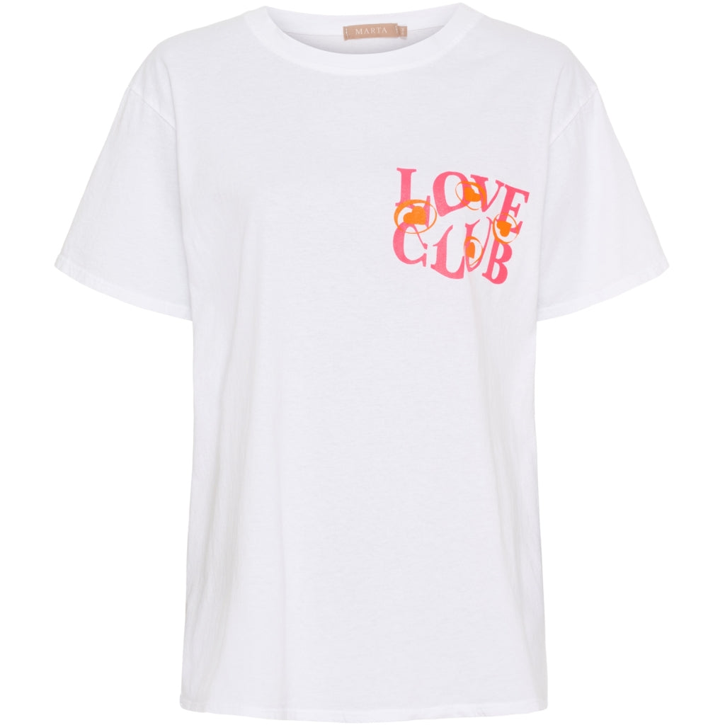 MARTA DU CHATEAU Marta du Chateau dame T-shirt MdcInge -0532 T-shirt White/Pink Fluo