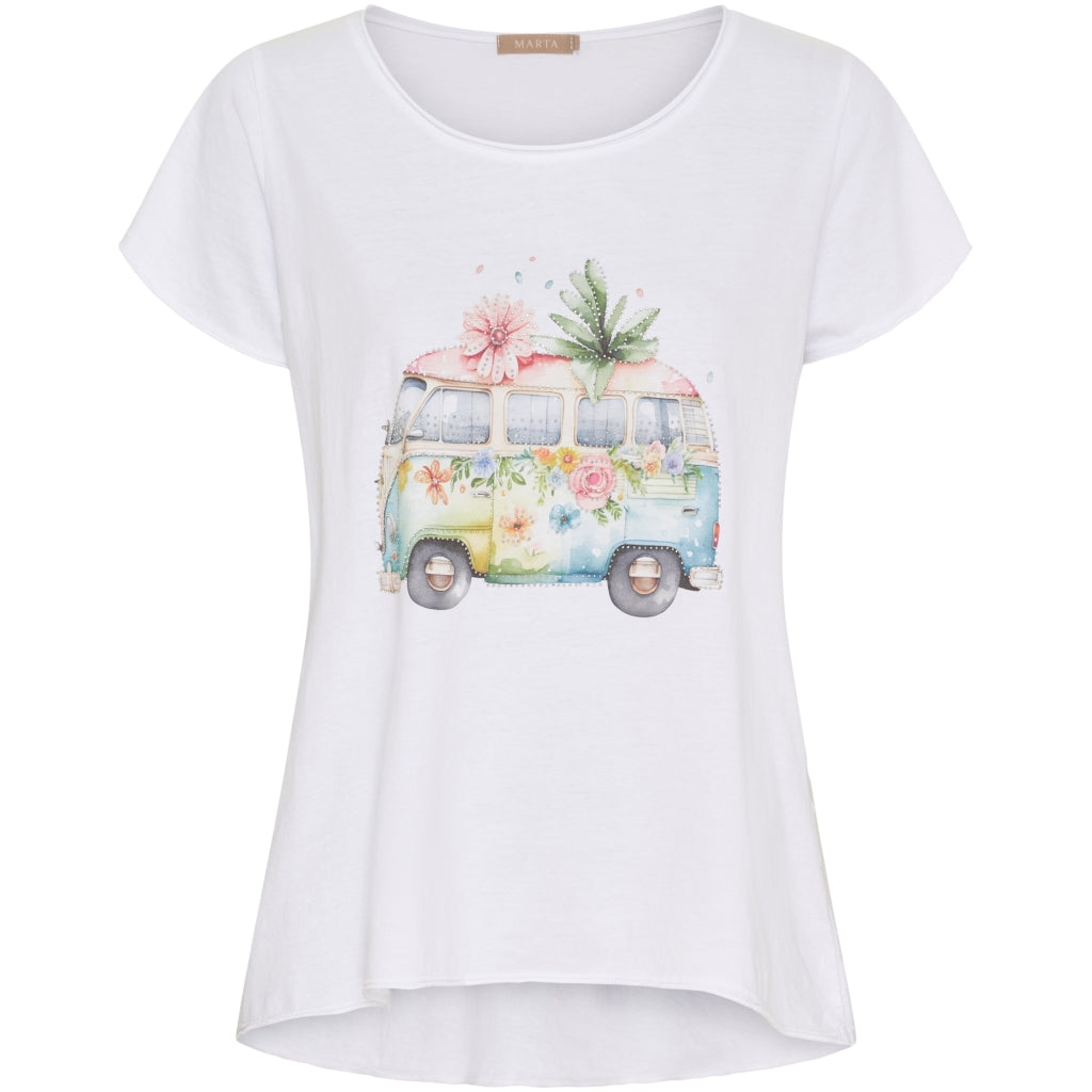 MARTA DU CHATEAU Marta du Chateau dame T-shirt MdcMarie 1535 T-shirt White Bus