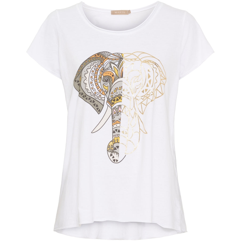 MARTA DU CHATEAU Marta du Chateau dame T-shirt MdcMarie 1535 T-shirt White Elephant