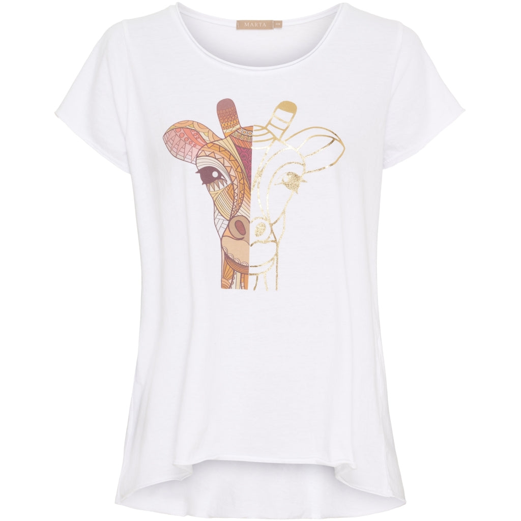 MARTA DU CHATEAU Marta du Chateau dame T-shirt MdcMarie 1535 T-shirt White Giraf