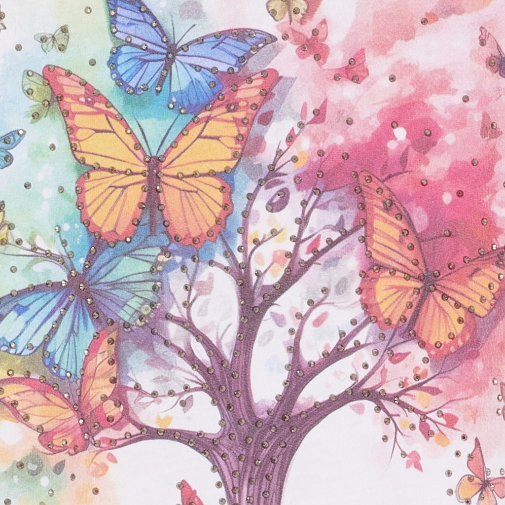 MARTA DU CHATEAU Marta du Chateau dame T-shirt MdcMarie 1535 T-shirt White Tree/Butterflies