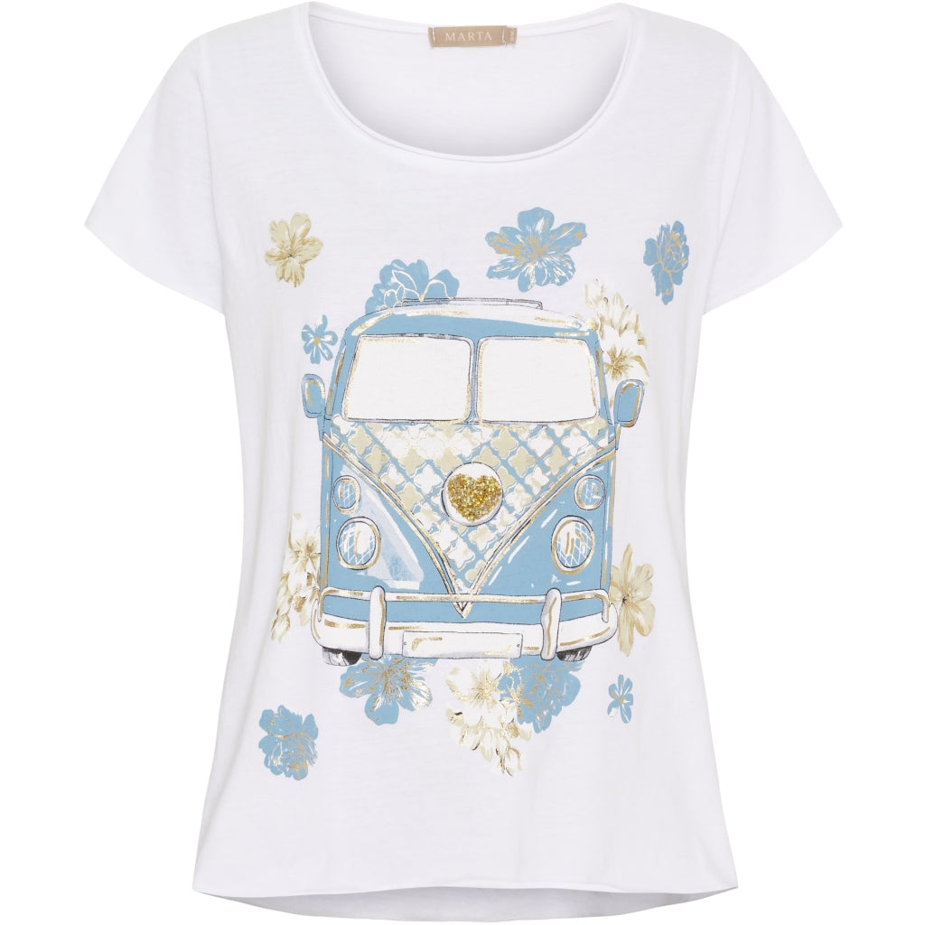 MARTA DU CHATEAU Marta du Chateau dame T-shirt MdcMarie 1535 T-shirt White VW Celeste