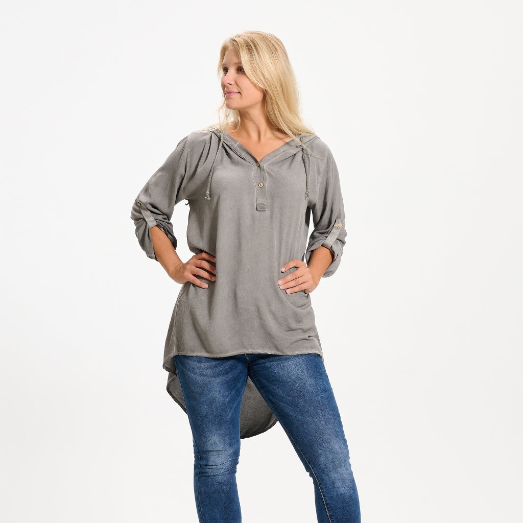 MARTA DU CHATEAU Marta du Chateau dame bluse 31255 Restudsalg Coldwash Grigio