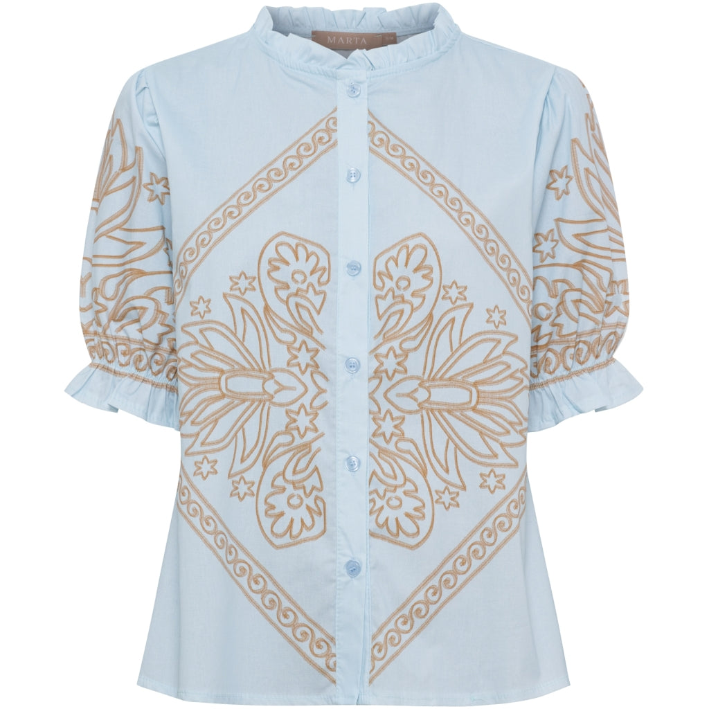 MARTA DU CHATEAU Marta du Chateau dame bluse MdcAnabella 8119 Shirt Celeste6975tpg