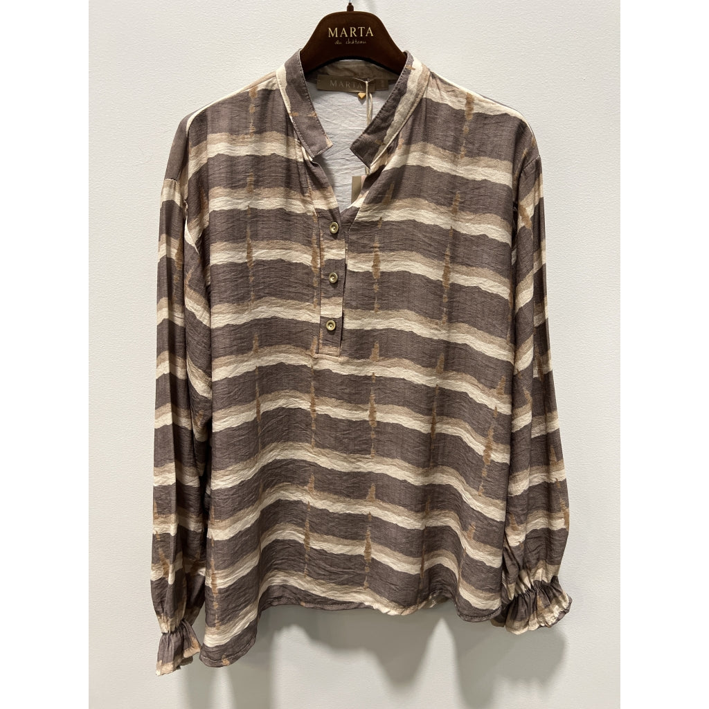 MARTA DU CHATEAU Marta du Chateau dame bluse MdcAspen 7704 Shirt Fango
