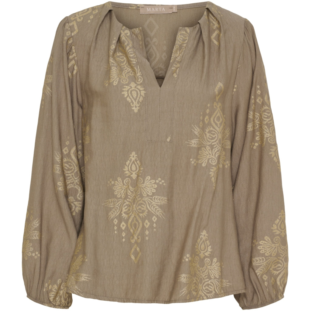 MARTA DU CHATEAU Marta du Chateau dame bluse MdcBayleaf 7705 Shirt Fango60