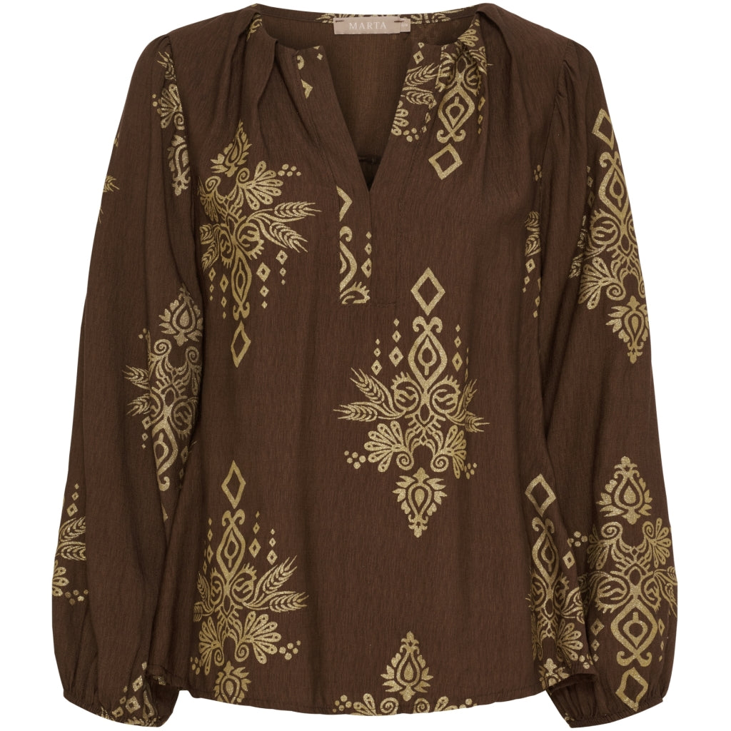 MARTA DU CHATEAU Marta du Chateau dame bluse MdcBayleaf 7705 Shirt Moro30