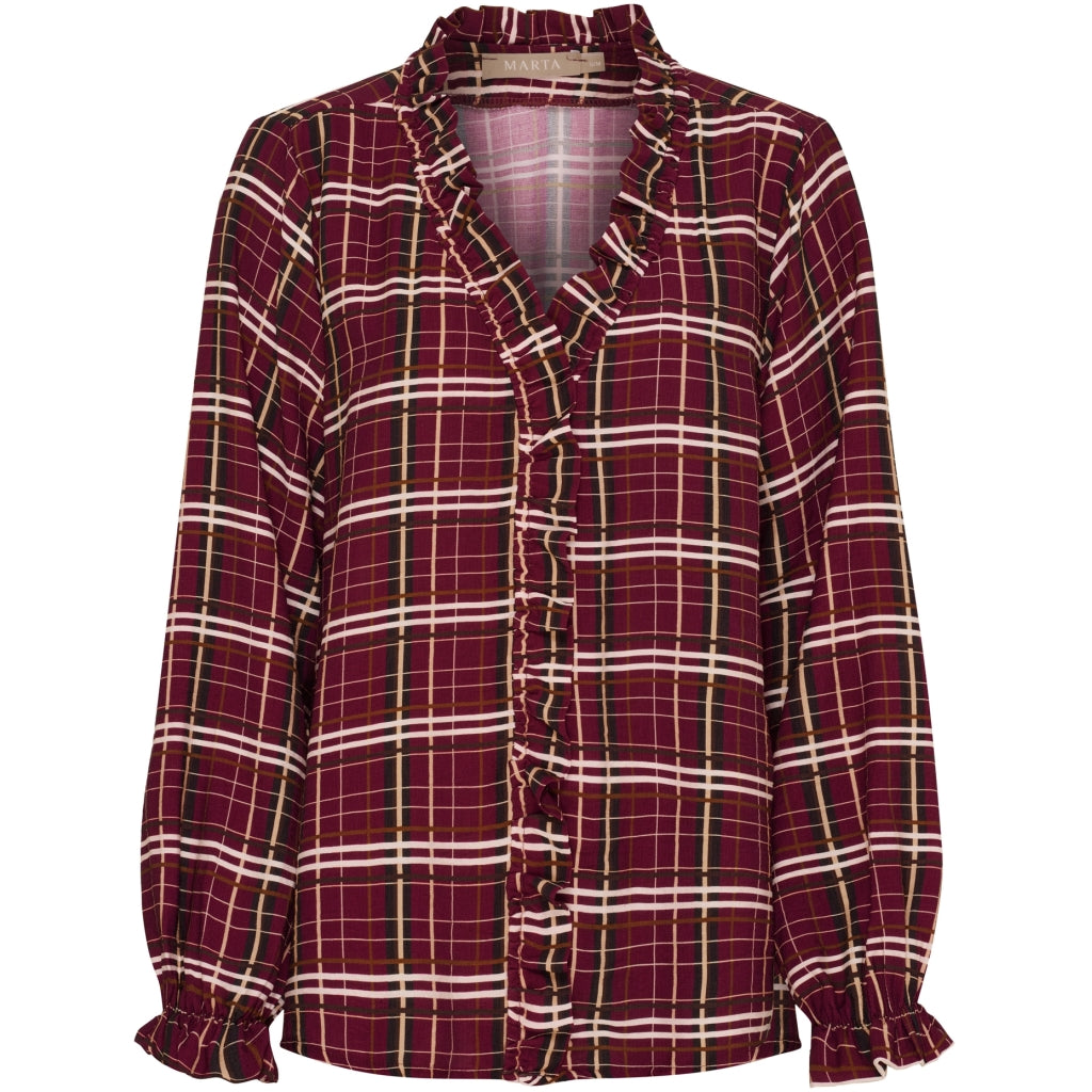 MARTA DU CHATEAU Marta du Chateau dame bluse MdcBrook 7648 Shirt Bordeaux10882tpd