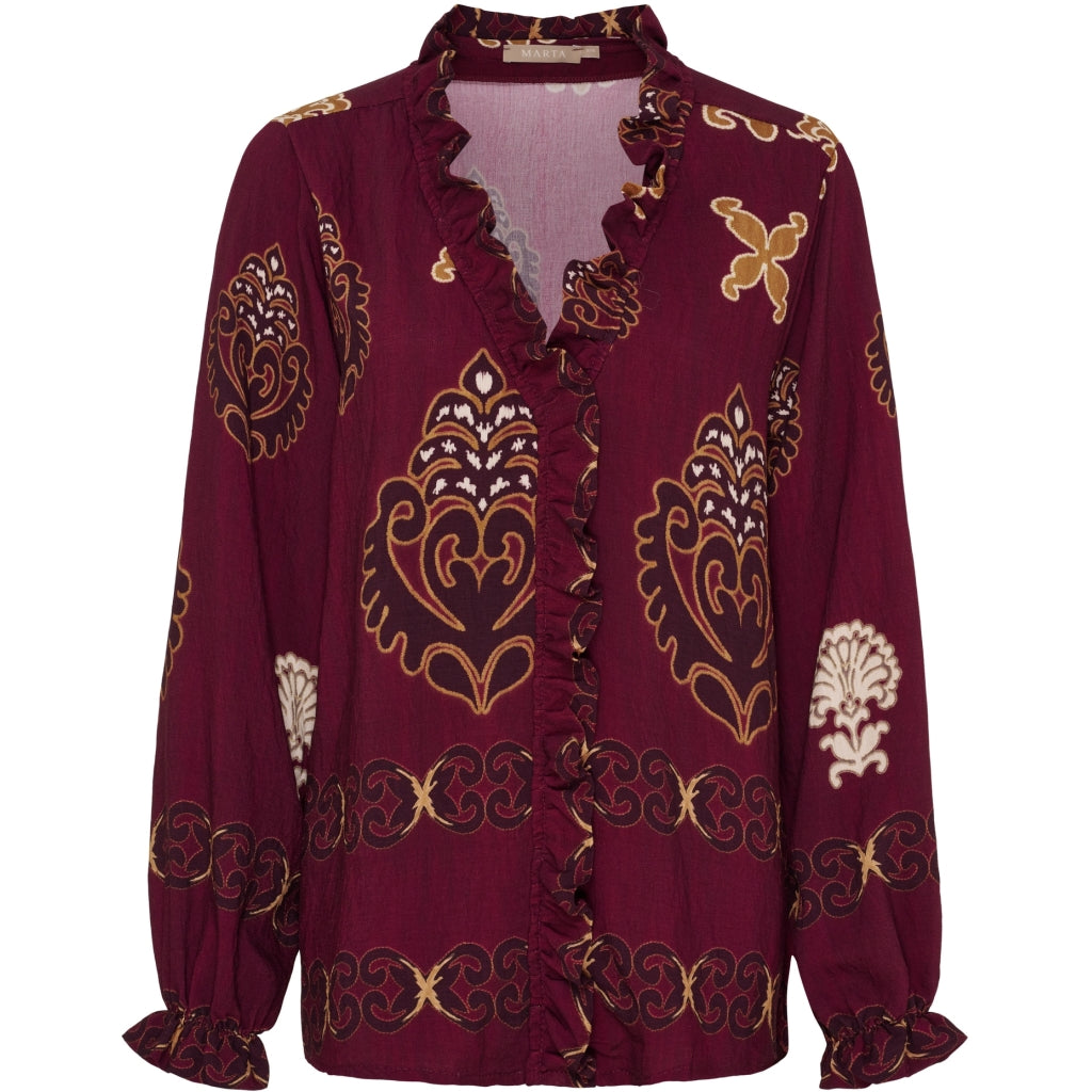 MARTA DU CHATEAU Marta du Chateau dame bluse MdcBrook 7648 Shirt Bordeaux3257tpk