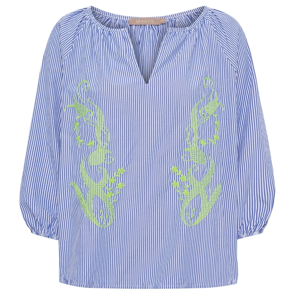 MARTA DU CHATEAU Marta du Chateau dame bluse MdcBrooke 8200 Blouse Navy/Yellow