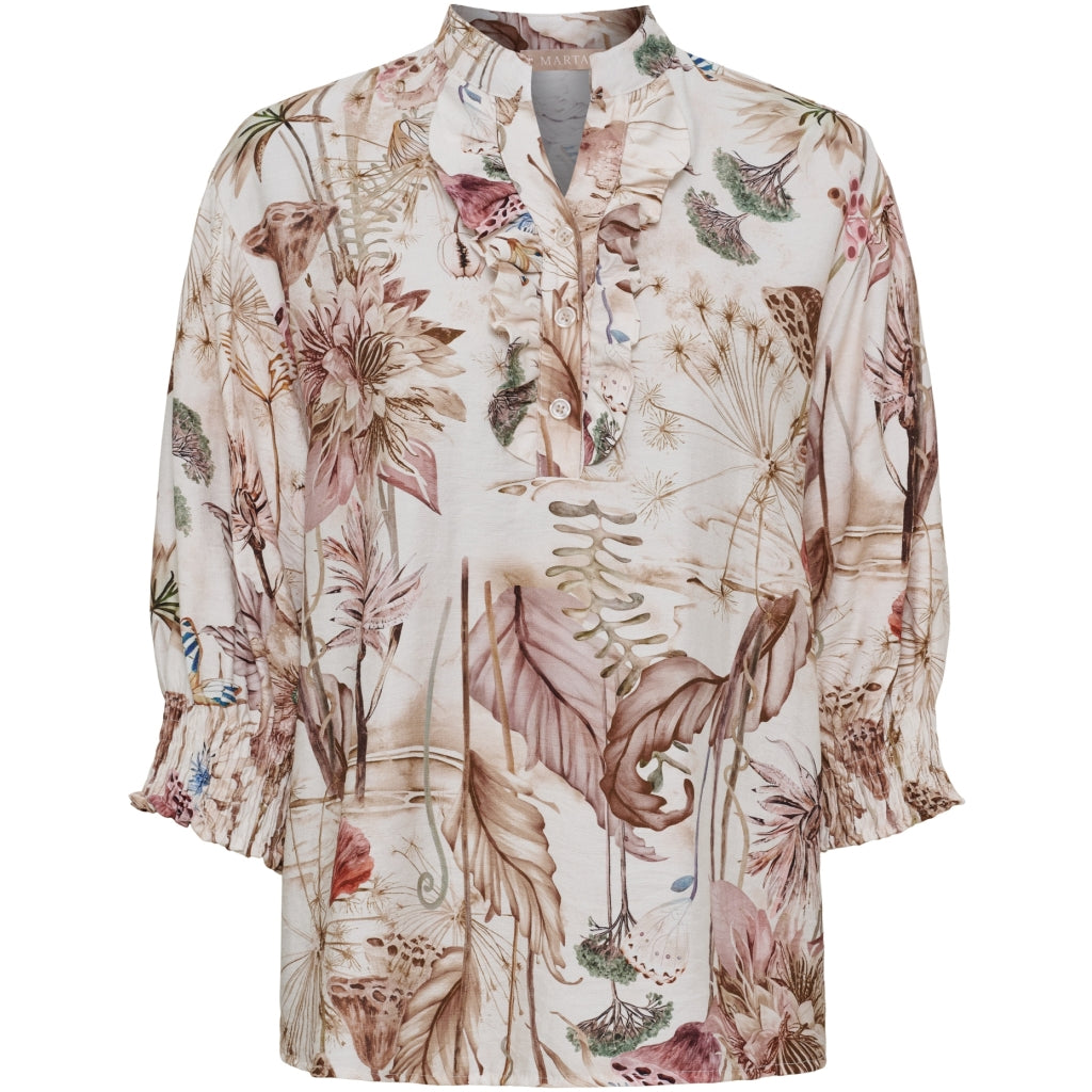 MARTA DU CHATEAU Marta du Chateau dame bluse MdcCharlie 6892 Shirt BeigeXPA5021