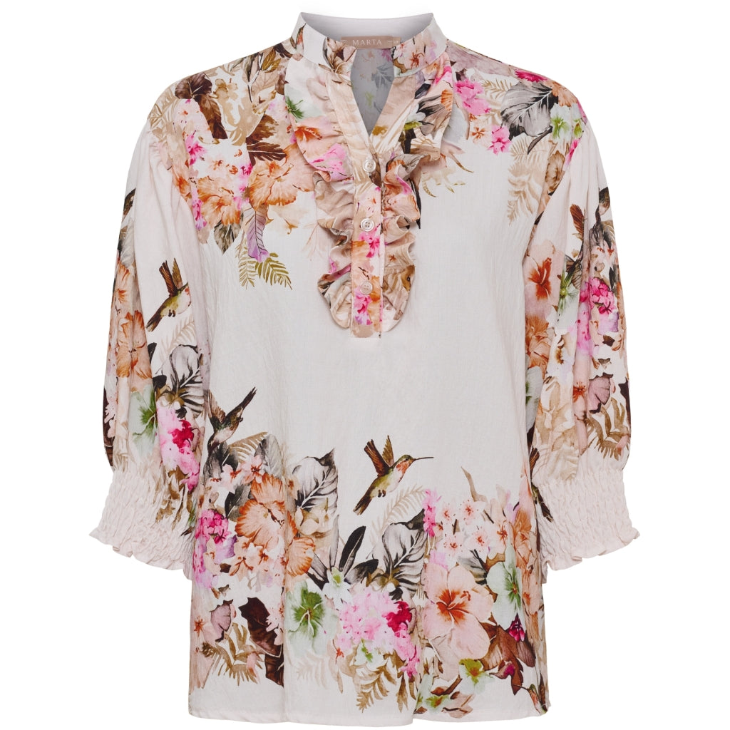 MARTA DU CHATEAU Marta du Chateau dame bluse MdcCharlie 6892 Shirt Camel6198tpg