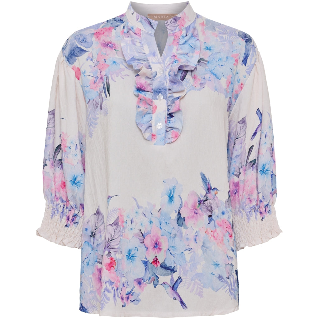 MARTA DU CHATEAU Marta du Chateau dame bluse MdcCharlie 6892 Shirt Celeste6198tpg