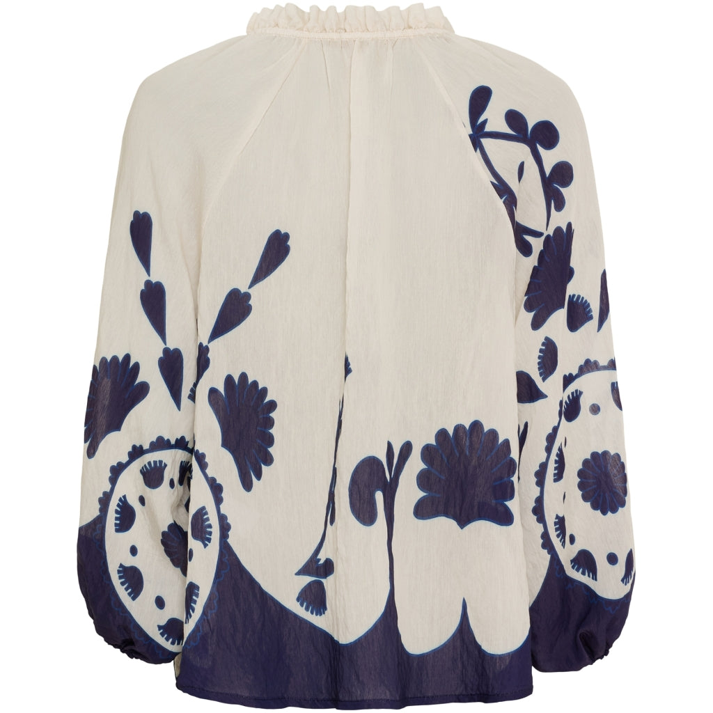 MARTA DU CHATEAU Marta du Chateau dame bluse MdcClary 003 Shirt Blue-V4058tpi