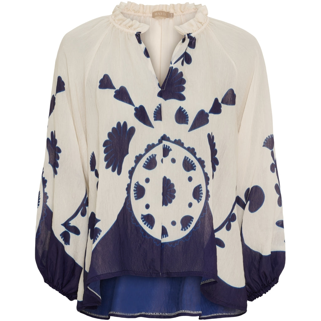 MARTA DU CHATEAU Marta du Chateau dame bluse MdcClary 003 Shirt Blue-V4058tpi