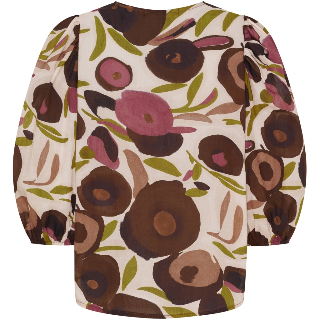 MARTA DU CHATEAU Marta du Chateau dame bluse MdcEvelina 58130M Shirt Brown Print