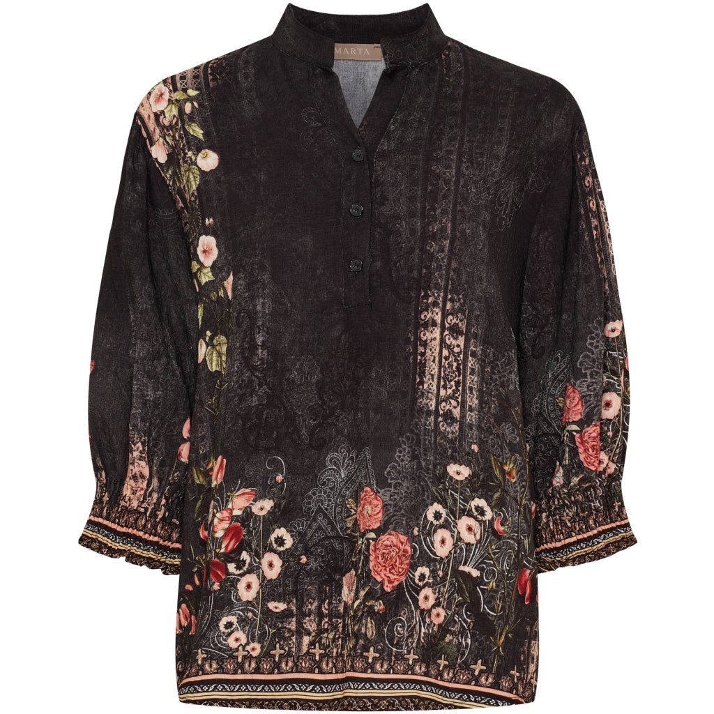 MARTA DU CHATEAU Marta du Chateau dame bluse MdcMelisande 7527 Shirt Nero5295tpg