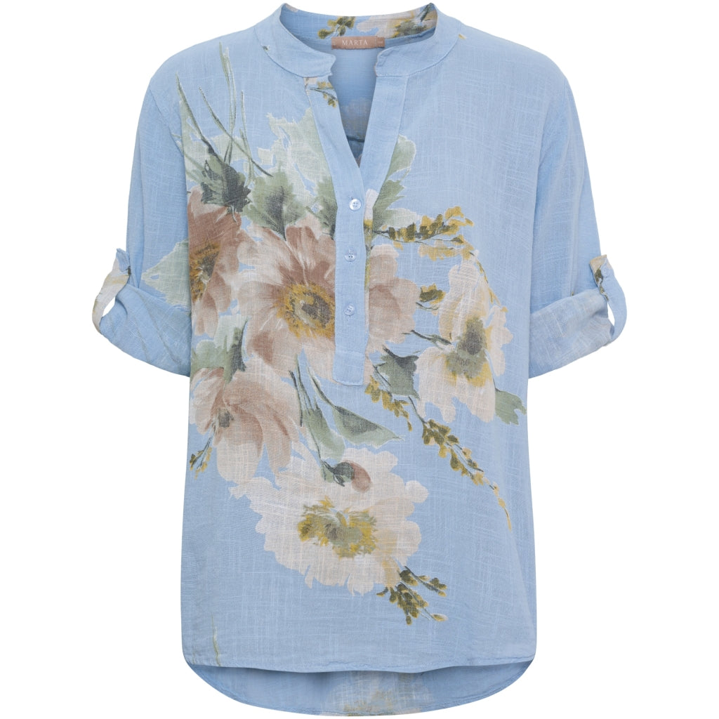 MARTA DU CHATEAU Marta du Chateau dame bluse MdcNadira 9122 Shirt Celeste