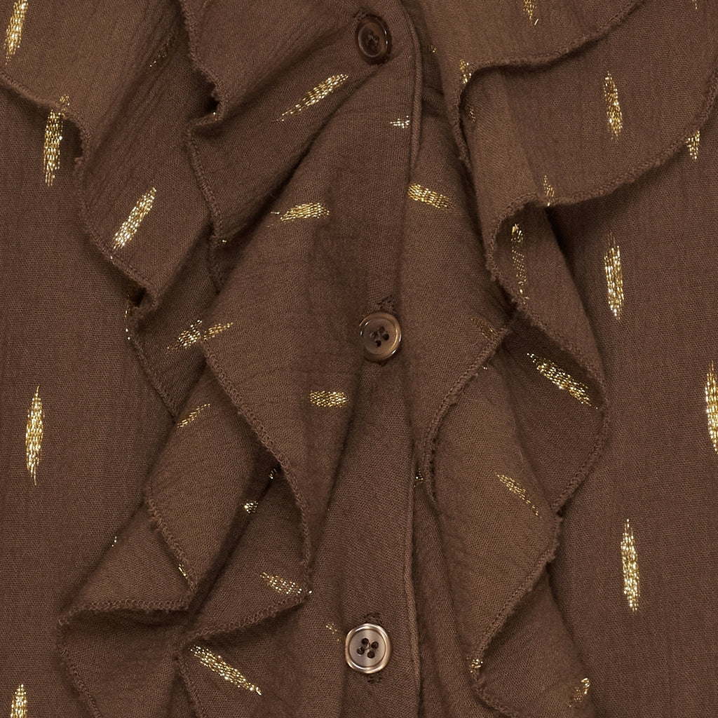 MARTA DU CHATEAU Marta du Chateau dame bluse MdcOasis 7657 Shirt Chocolate2918