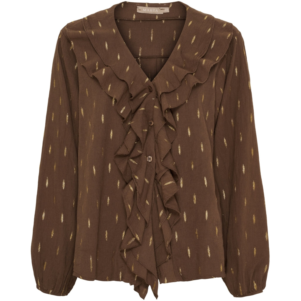 MARTA DU CHATEAU Marta du Chateau dame bluse MdcOasis 7657 Shirt Chocolate2918